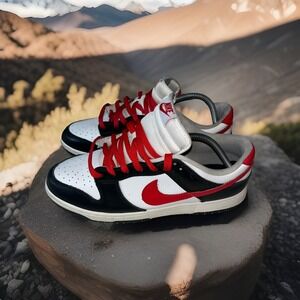 Nike Dunk Low Retro Shoes Black University Red FB3354-001 Men's Size 10.5 Panda